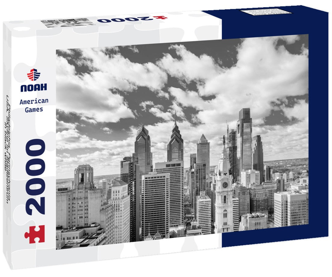 Philadelphia, Pennsylvania, USA, Skyline im Stadtzentrum 2000pc PuzzleBlack and White