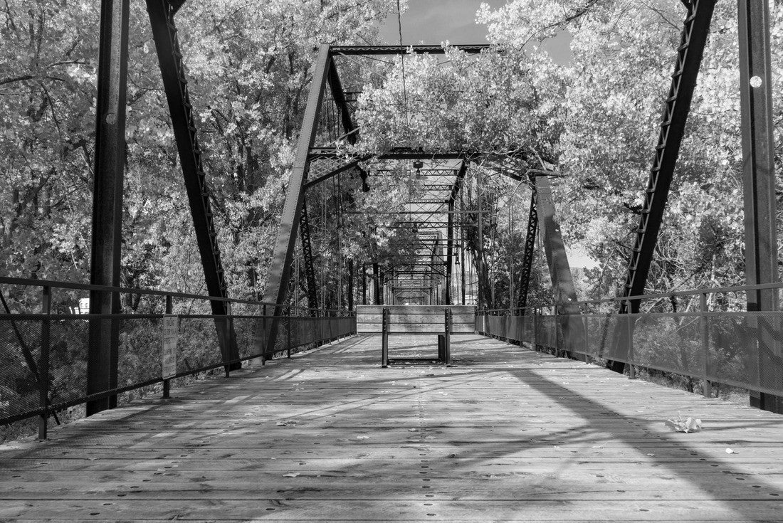 Old bridge with fall colors in Fort Benton, Montana 2000pc PuzzleBlack and White