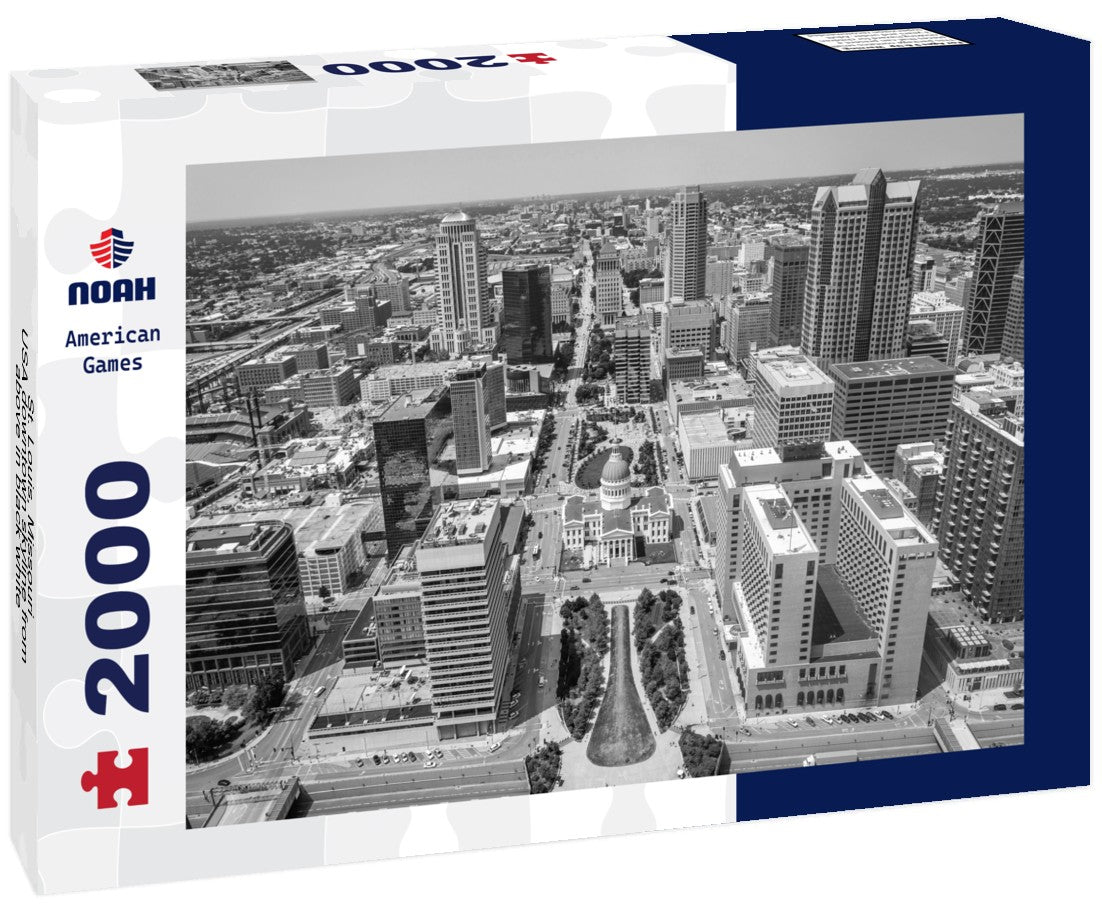 St. Louis, Missouri, USA downtown skyline from above 2000pc PuzzleBlack and White