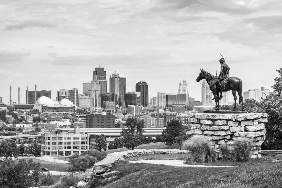 Kansas City, Missouri, USA downtown skyline 2000pc PuzzleBlack and White