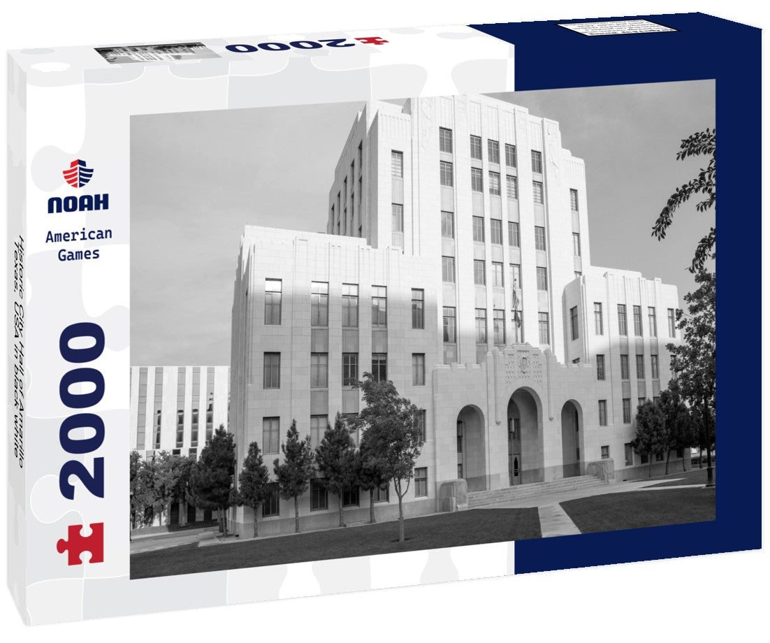 Historic City Hall of Amarillo, Texas, USA 2000pc PuzzleBlack and White