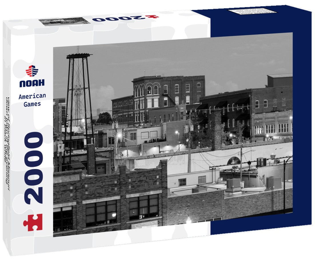 Springfield Missouri down town in the evening 2000pc PuzzleBlack and White
