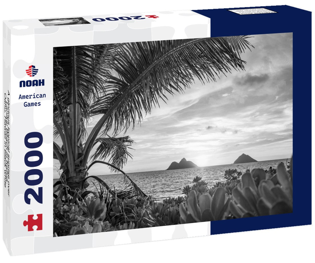 A glorious tropical sunrise over Lanikai Beach in Kailua, Oahu, Hawaii 2000pc PuzzleBlack and White
