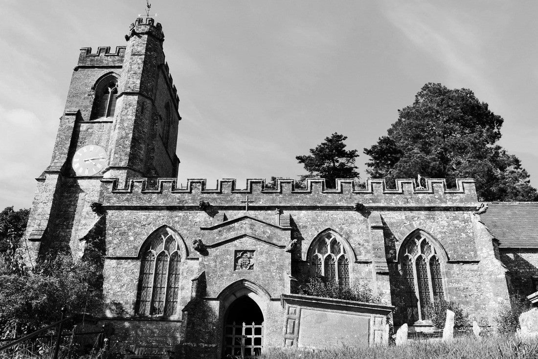 Netherbury church Dorset England 2000pc PuzzleBlack and White