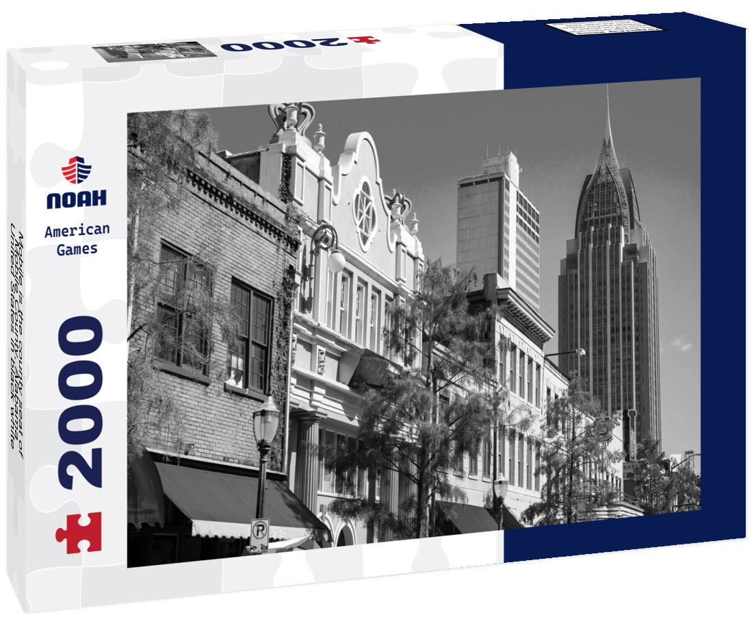 Mobile is the county seat of Mobile County, Alabama, United States 2000pc PuzzleBlack and White