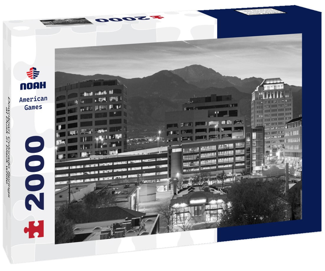 Downtown Colorado Springs at Dusk 2000pc PuzzleBlack and White