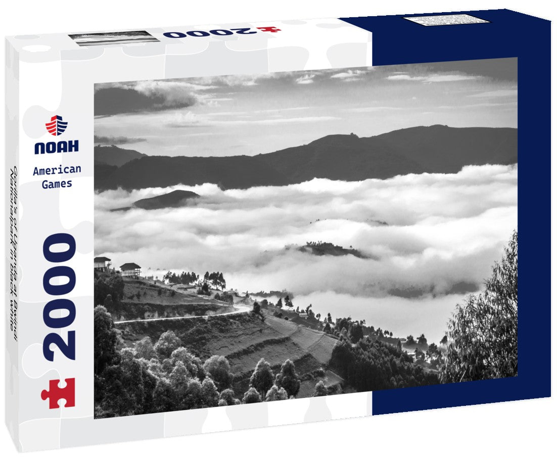 Noah Jigsaw Puzzle Gorilla's of Uganda at Bwindi Nationalpark in black white 2000 pieces