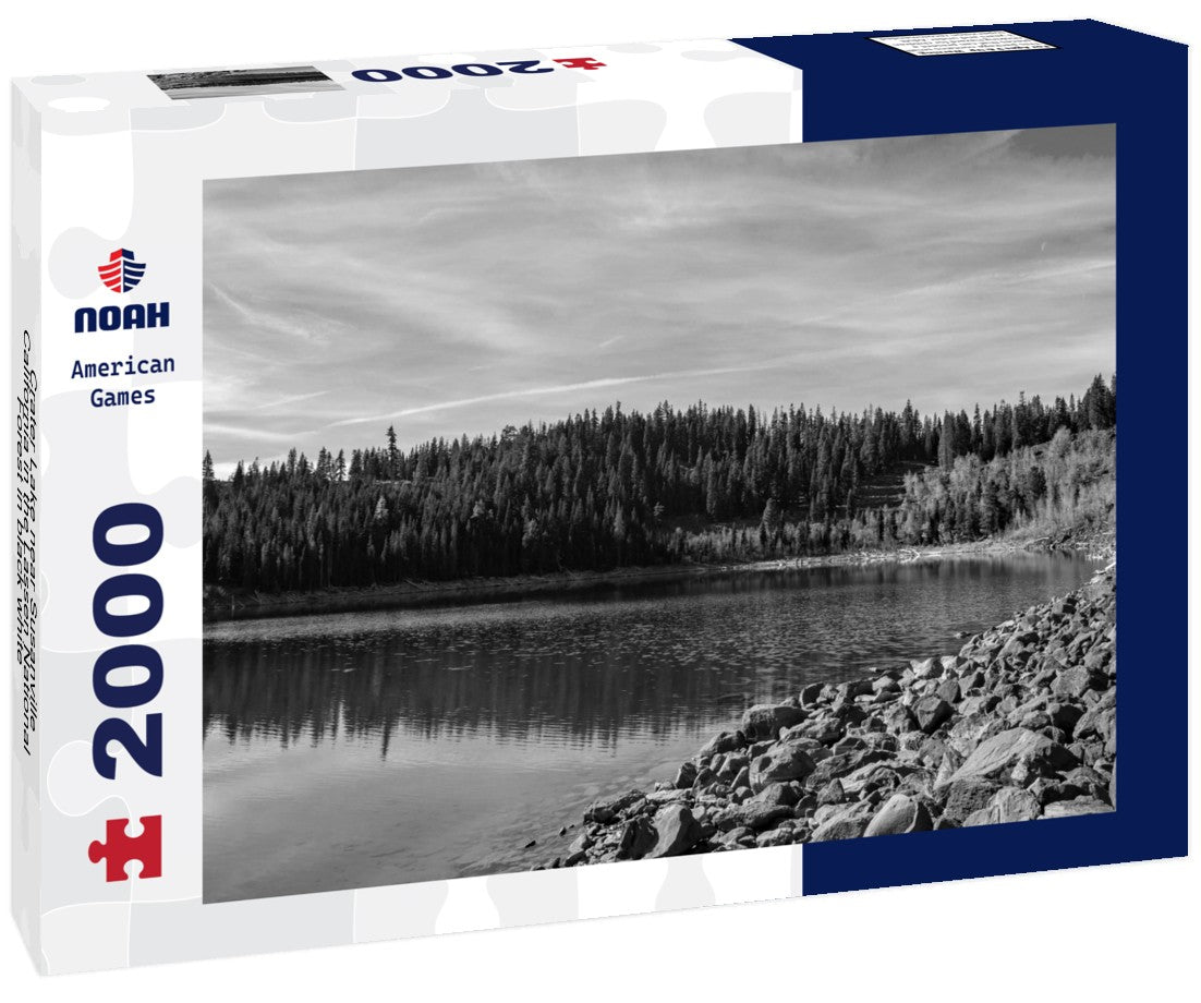 Noah Jigsaw Puzzle Crater Lake near Susanville, California in the Lassen National Forest in black white 2000 pieces