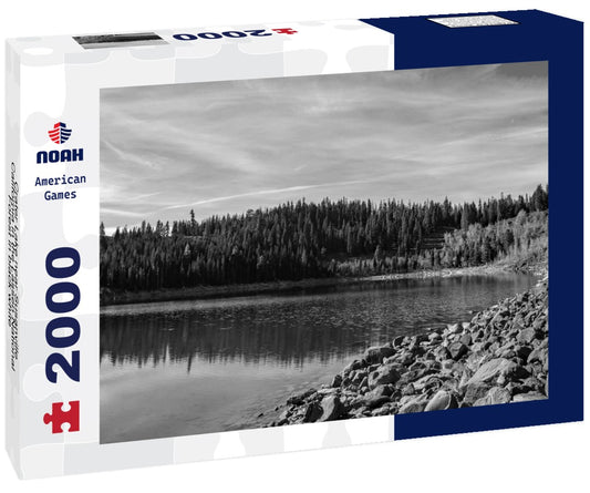 Noah Jigsaw Puzzle Crater Lake near Susanville, California in the Lassen National Forest in black white 2000 pieces