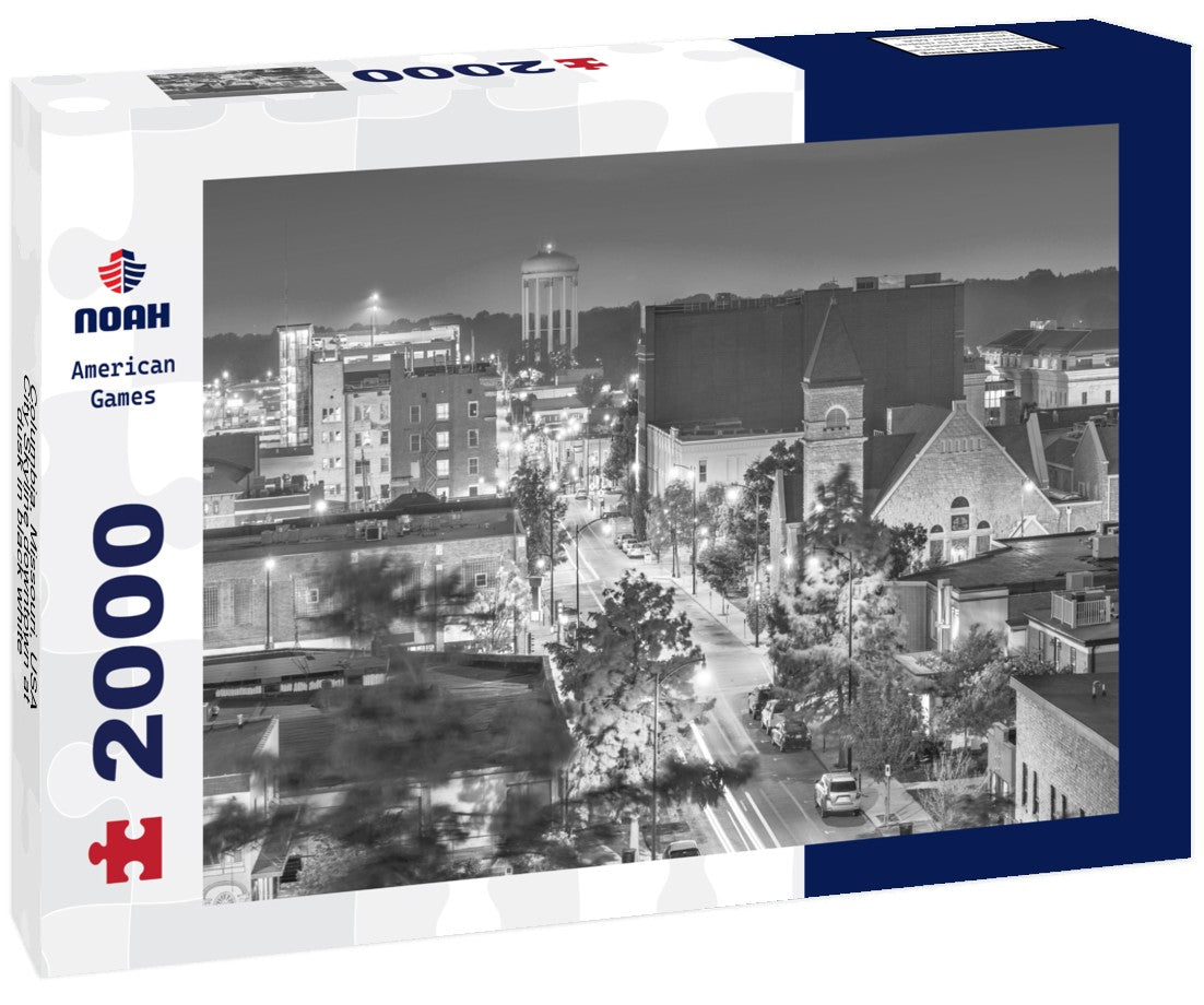 Columbia, Missouri, USA City Skyline downtown at dusk 2000pc PuzzleBlack and White