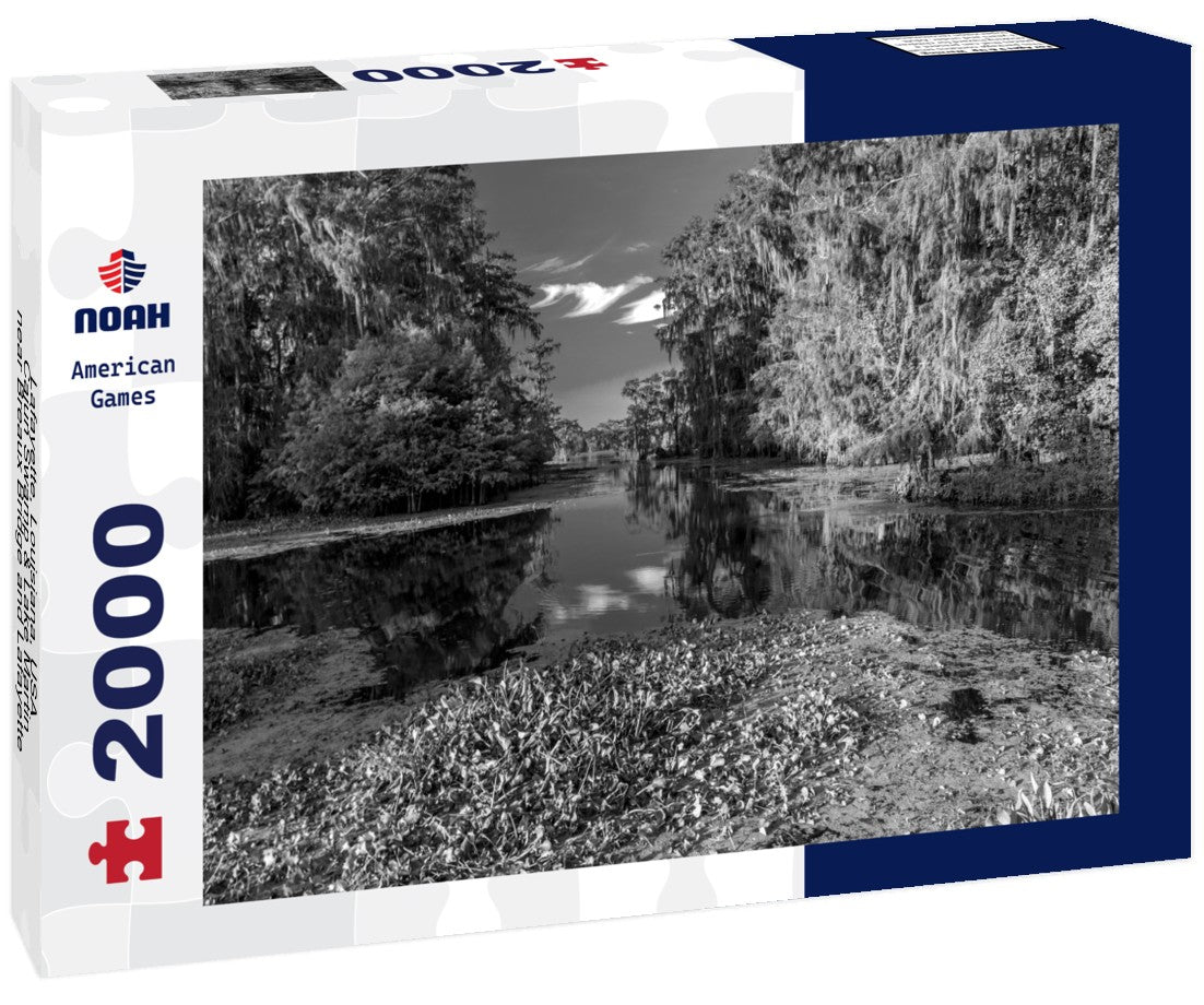 Noah Jigsaw Puzzle Lafayette, Louisiana, USA - Cajun Swamp & Lake Martin, near Breaux Bridge and Lafayette Louisiana in black white 2000 pieces