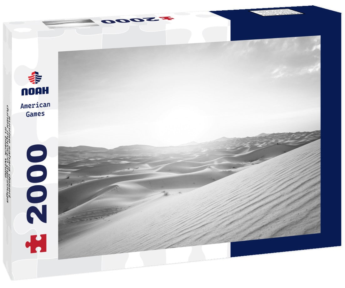 Noah Jigsaw Puzzle sunrise sahara desert dunes morocco merzouga in black white 2000 pieces