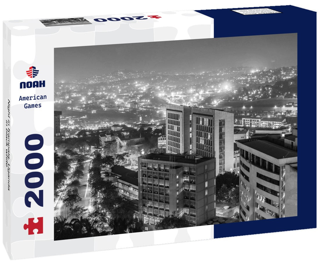 Noah Jigsaw Puzzle Night in Kampala, Uganda in black white 2000 pieces