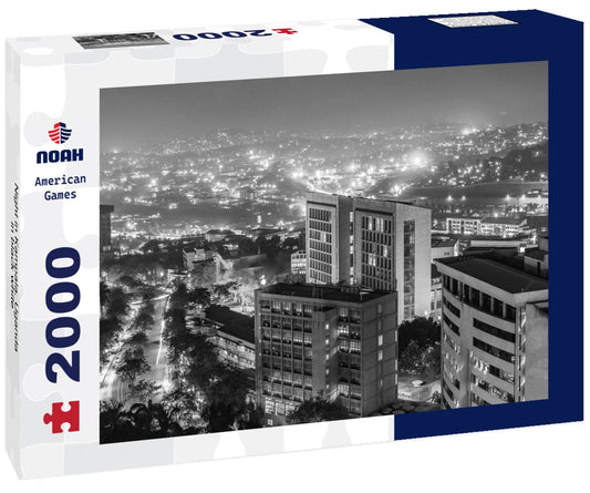 Noah Jigsaw Puzzle Night in Kampala, Uganda in black white 2000 pieces