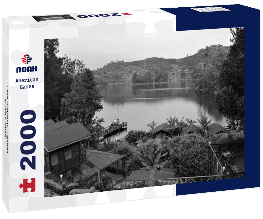Noah Jigsaw Puzzle Lake Bunyonyi, Uganda in black white 2000 pieces