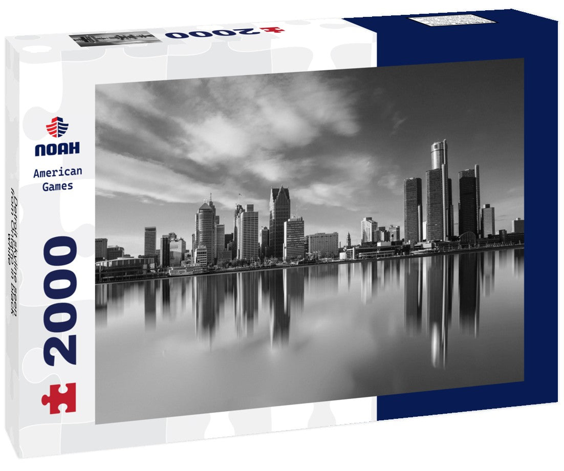 Detroit skyline seen from Ontario 2000pc PuzzleBlack and White
