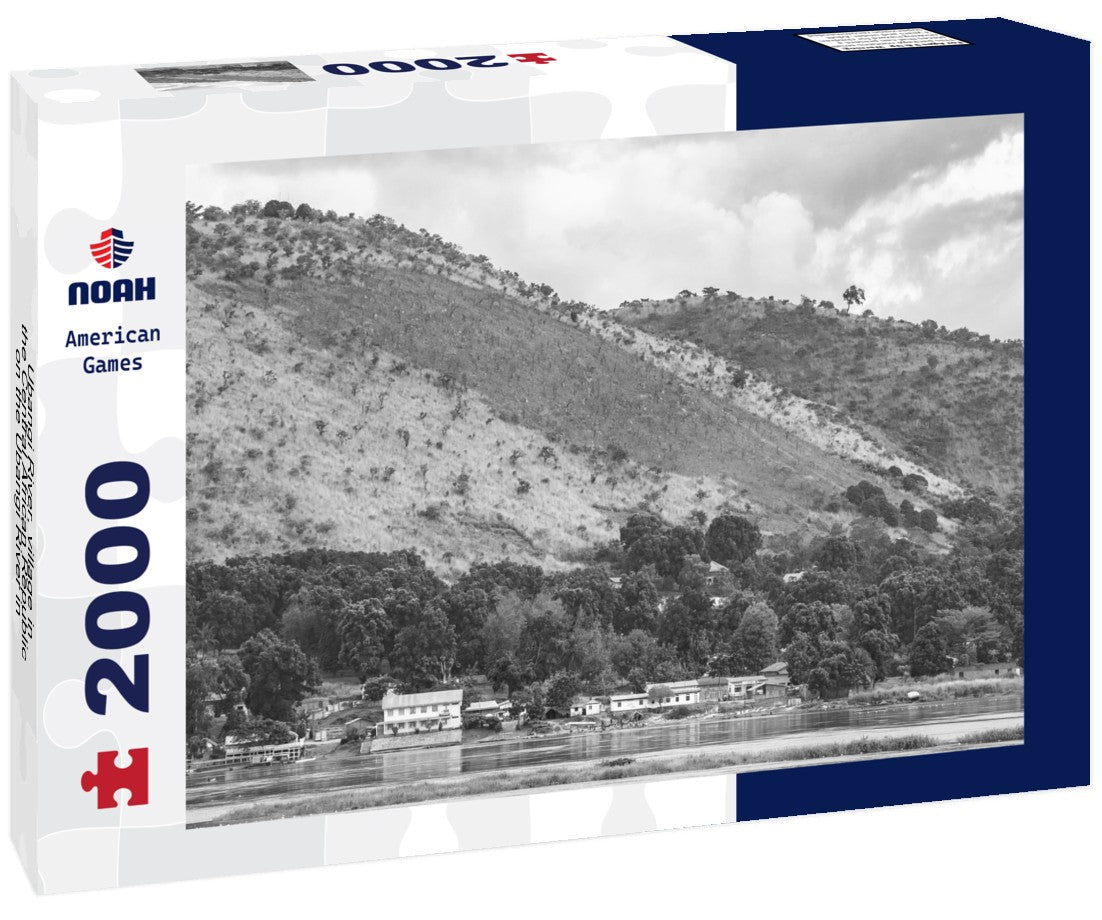 Noah Jigsaw Puzzle Ubangi River, village in the Central African Republic on the Ubangi River in black white 2000 pieces
