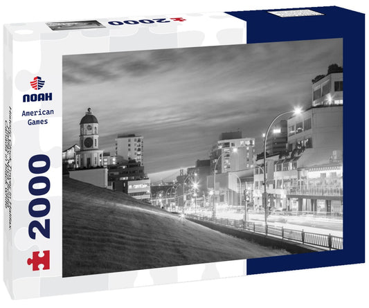Noah Jigsaw Puzzle Historic Clock Tower in Halifax. Halifax, Nova Scotia, Canada in black white 2000 pieces