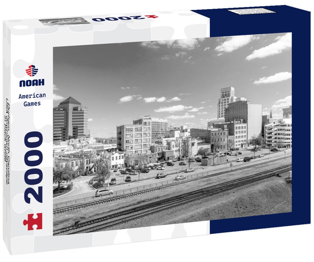 Durham, North Carolina, USA downtown cityscape 2000pc PuzzleBlack and White