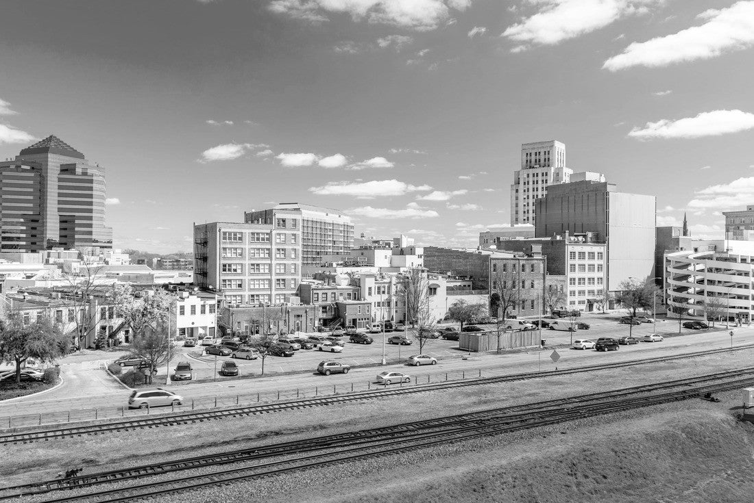 Durham, North Carolina, USA downtown cityscape 2000pc PuzzleBlack and White