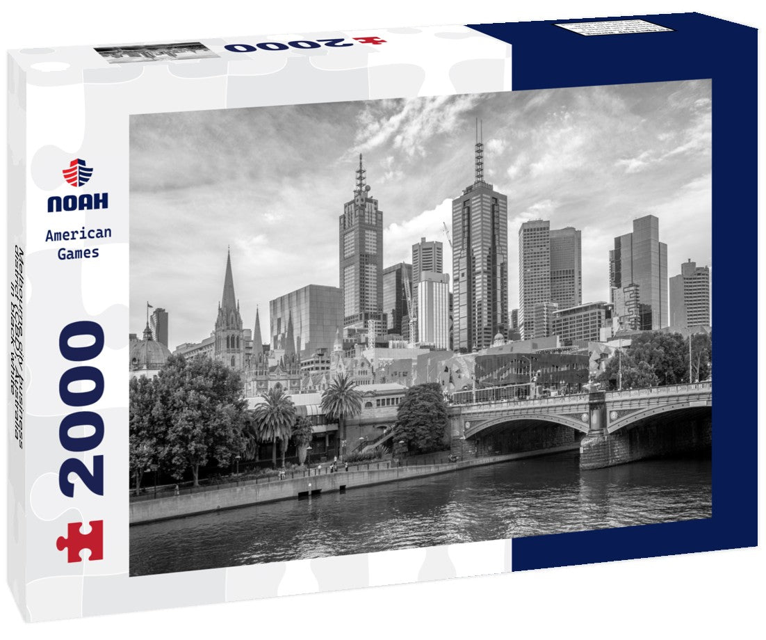 Melbourne city business district (CBD), Australia 2000pc PuzzleBlack and White