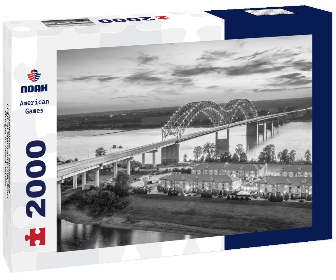 Memphis, Tennessee, USA at Hernando de Soto Bridge 2000pc PuzzleBlack and White