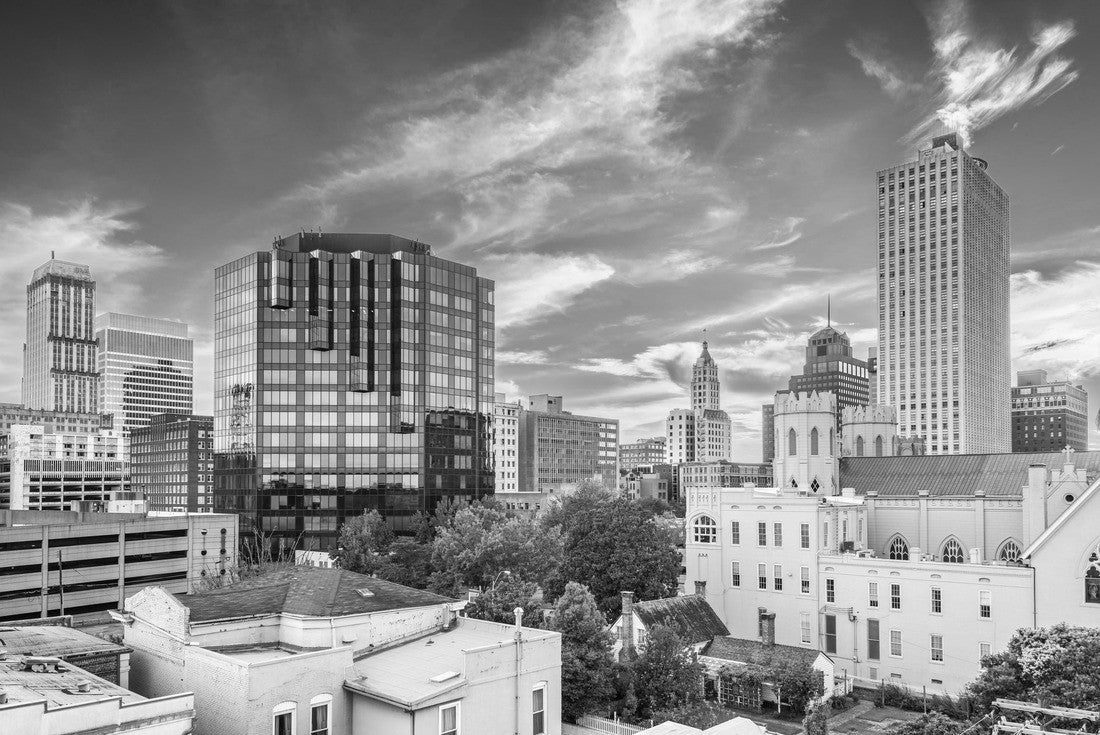 Noah Jigsaw Puzzle Memphis, Tennessee, USA downtown city skyline at dusk in black white 2000 pieces