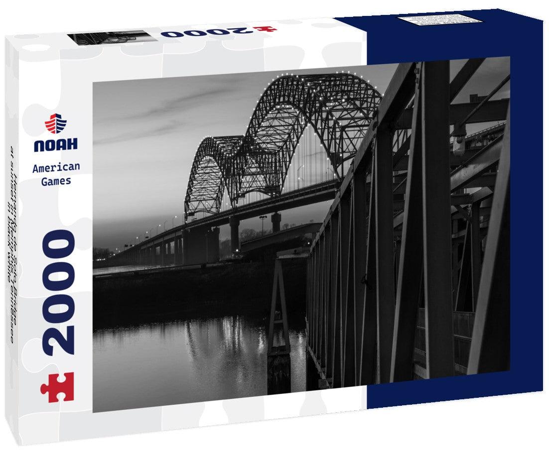 Hernando de Soto Bridge at sunset in Memphis Tennessee 2000pc PuzzleBlack and White