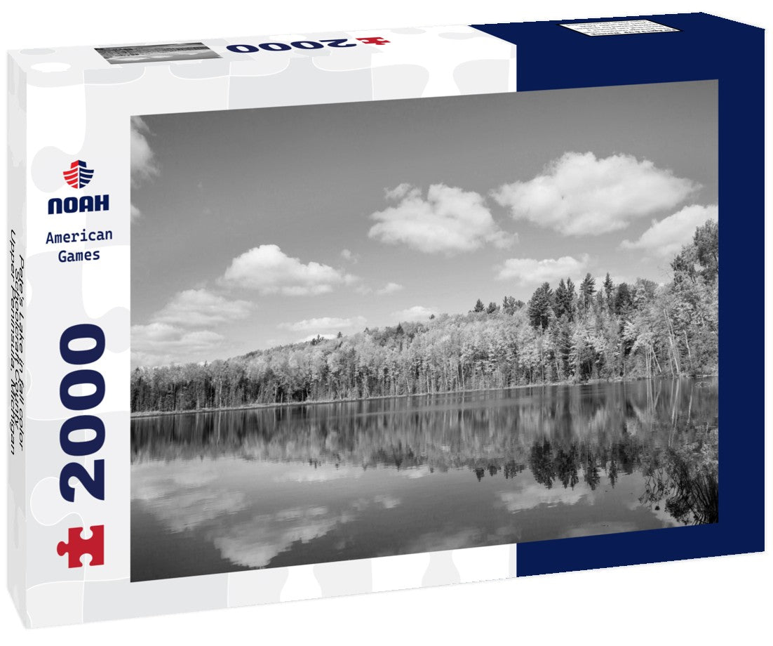 Pete's Lake in fall color Schoolcraft County, Upper Peninsula, Michigan 2000pc PuzzleBlack and White