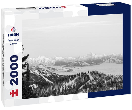Noah Jigsaw Puzzle Glacier National Park Pink Mountain Sunset in black white 2000 pieces
