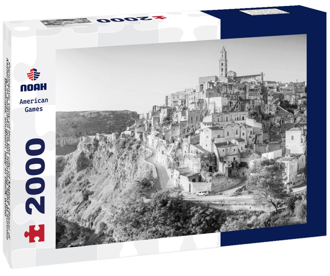 the old city of Matera (Sassi di Matera) in beautiful golden morning light at sunrise, Basilicata, southern Italy 2000pc PuzzleBlack and White