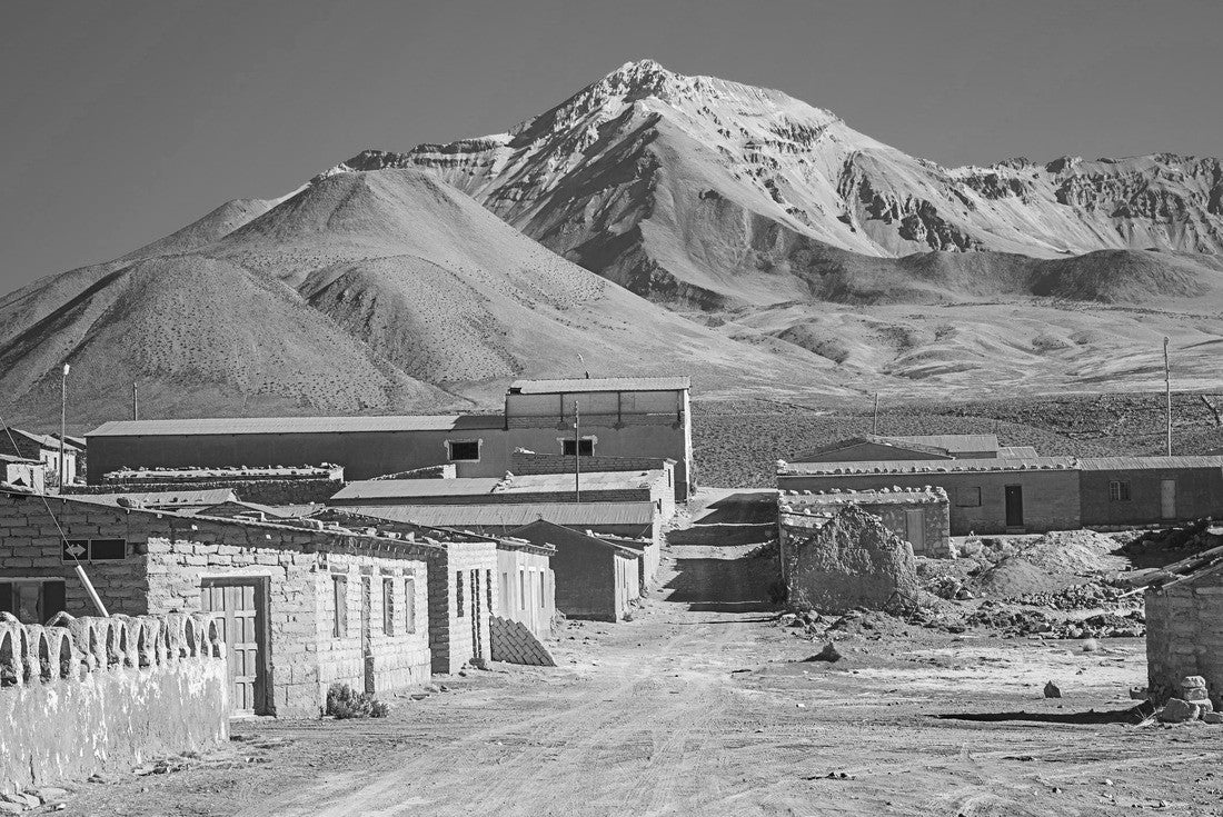 Street of the commune of Colchane, in the Tarapaca region, in the background Cerro Carabaya, northern Chile 2000pc PuzzleBlack and White
