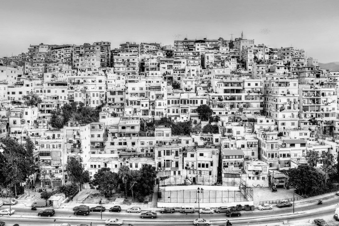 Cityscape of Tripoli, the largest city in northern Lebanon 2000pc PuzzleBlack and White