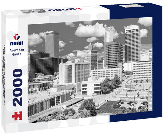 Noah Jigsaw Puzzle Tulsa, Oklahoma, USA downtown city skyline in the afternoon in black white 2000 pieces
