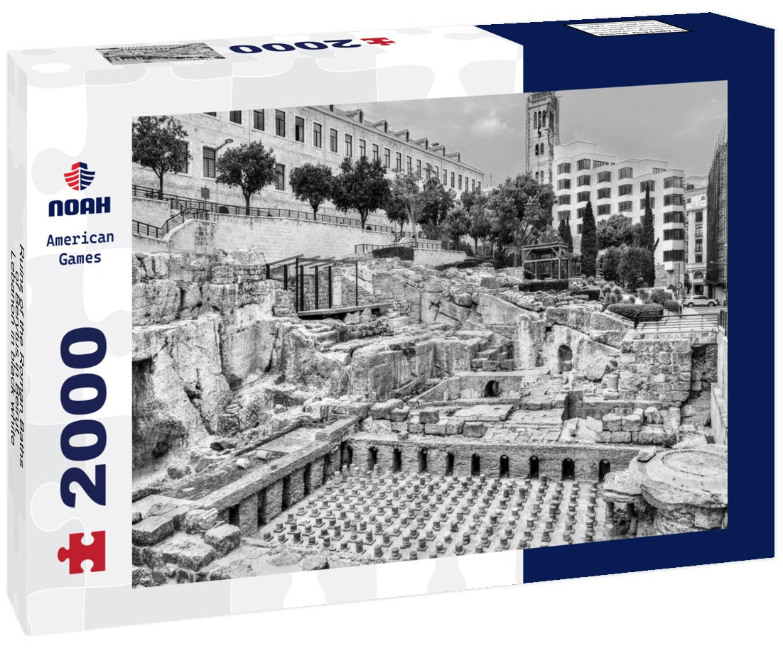 Ruins of the Roman Baths of Berytus in Beirut, Lebanon 2000pc PuzzleBlack and White