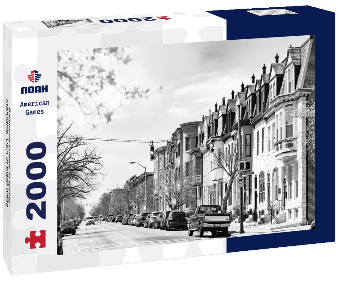 Baltimore streets in spring, Maryland, USA 2000pc PuzzleBlack and White