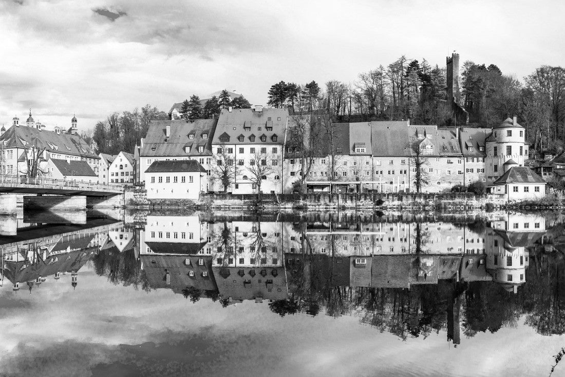 Best places of Bavaria - Landsberg am Lech - beautiful old traditional town in Germany 2000pc PuzzleBlack and White
