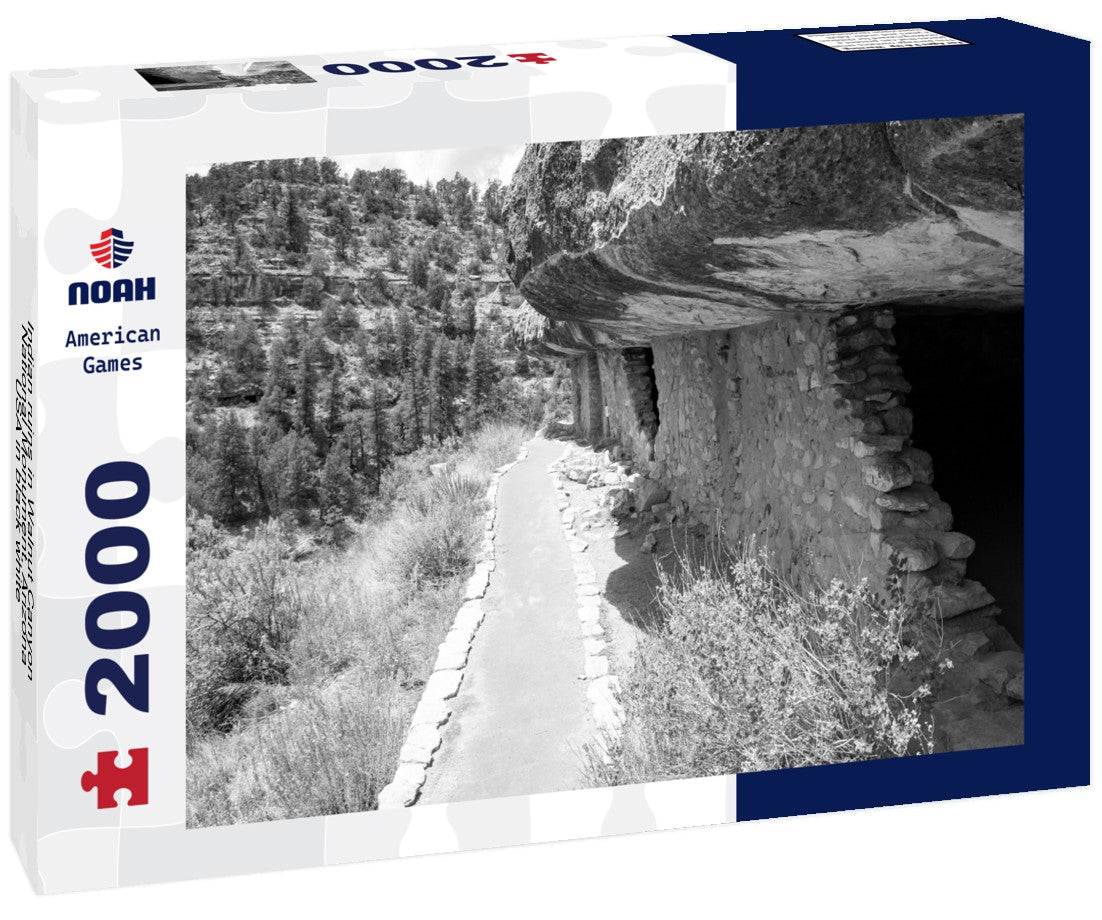 Noah Jigsaw Puzzle Indian ruins in Walnut Canyon National Monument, Arizona, USA in black white 2000 pieces