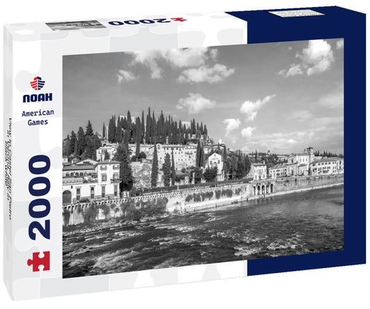 Noah Jigsaw Puzzle View to Castel San Pietro in Verona, Italy in black white 2000 pieces