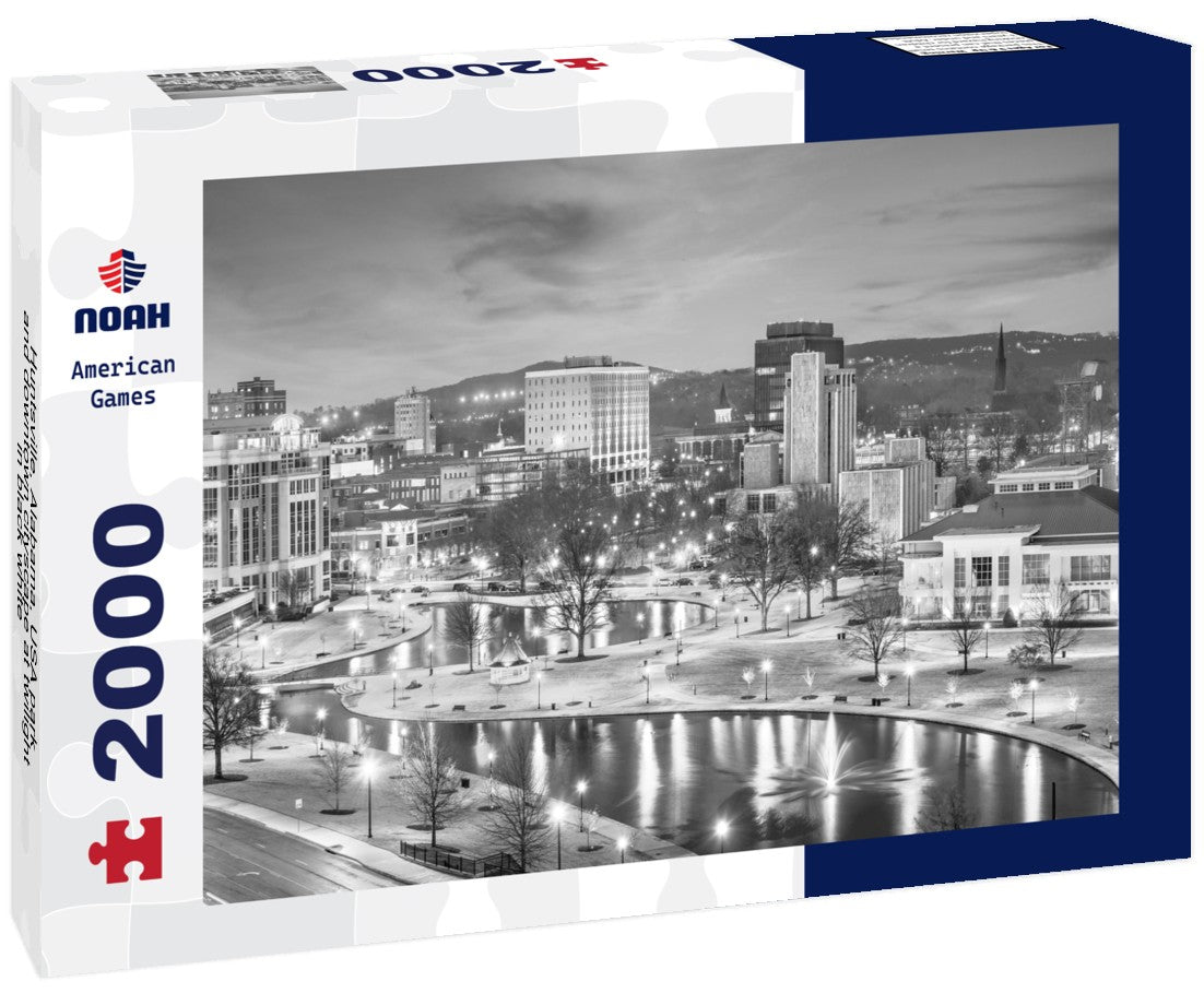 Huntsville, Alabama, USA park and downtown cityscape at twilight 2000pc PuzzleBlack and White
