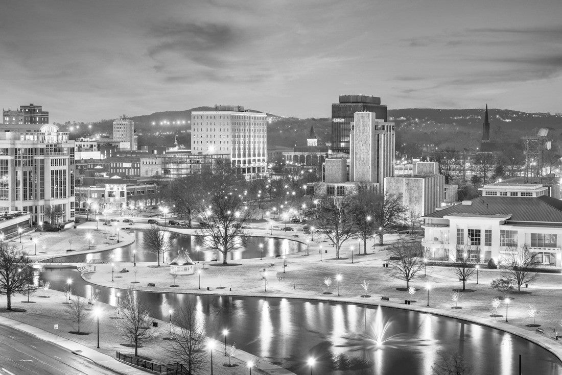 Huntsville, Alabama, USA park and downtown cityscape at twilight 2000pc PuzzleBlack and White