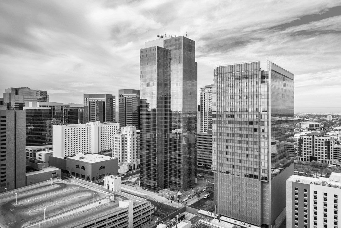 Phoenix, Arizona, USA Downtown cityscape at afternoon 2000pc PuzzleBlack and White