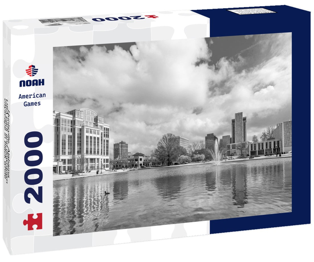 Huntsville, Alabama, USA park and downtown cityscape 2000pc PuzzleBlack and White