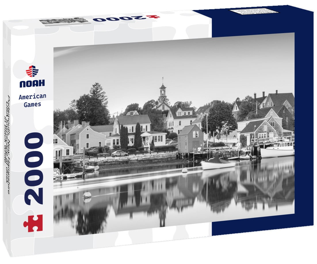 Portsmouth, New Hampshire, USA townscape at dusk 2000pc PuzzleBlack and White