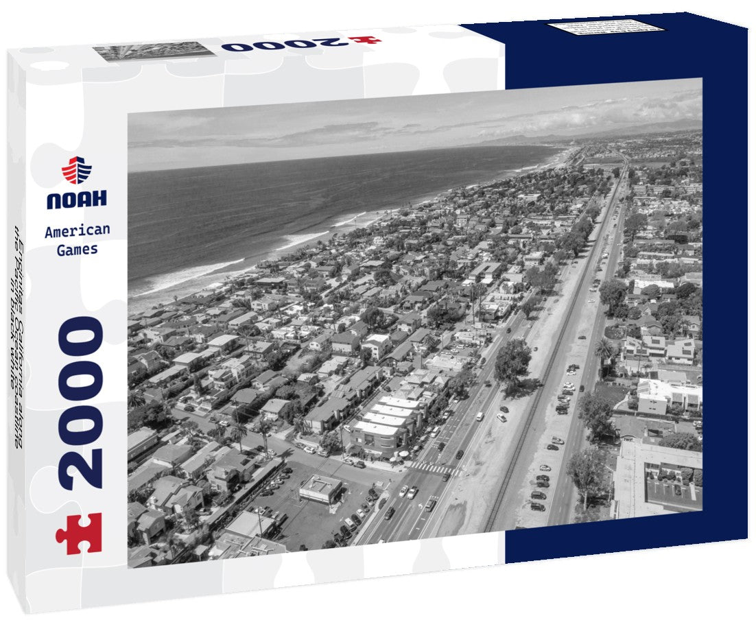 Noah Jigsaw Puzzle Encinitas California along the Pacific Ocean coastline in black white 2000 pieces