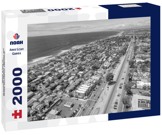 Noah Jigsaw Puzzle Encinitas California along the Pacific Ocean coastline in black white 2000 pieces