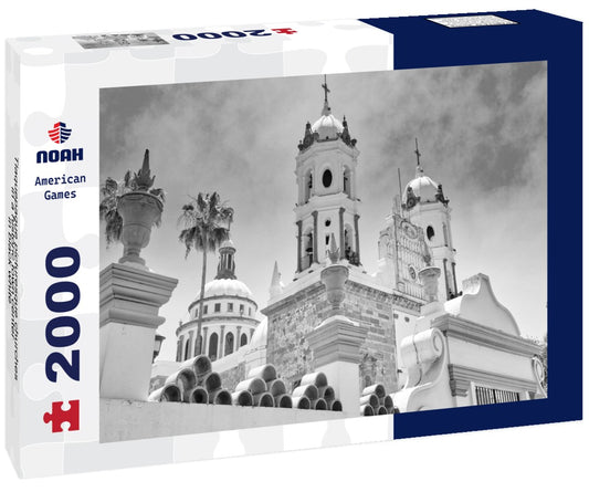 Noah Jigsaw Puzzle Tlaquepaque picturesque churches in a historic town center in black white 2000 pieces