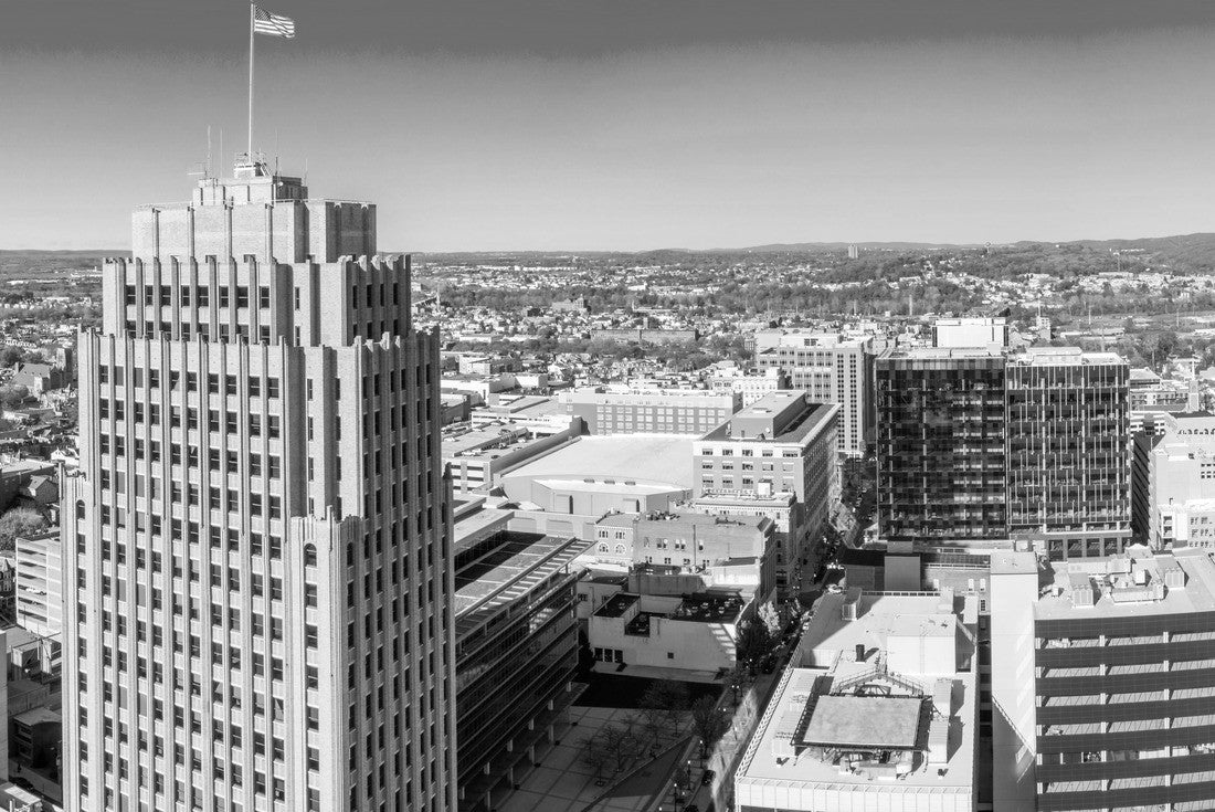 Allentown, Pennsylvania skyline on a sunny afternoon 2000pc PuzzleBlack and White