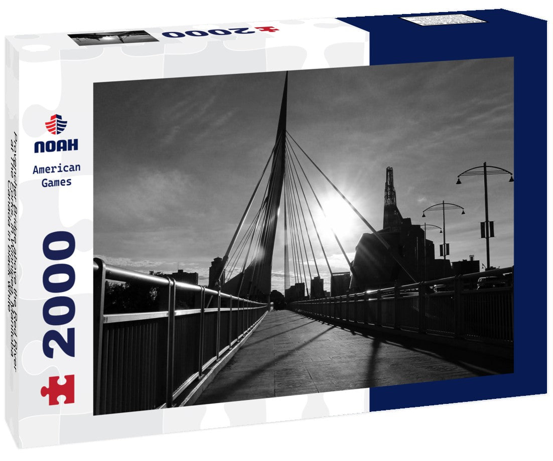 Provencher Bridge above the Red River at The Forks, in Winnipeg, Manitoba, Canada 2000pc PuzzleBlack and White