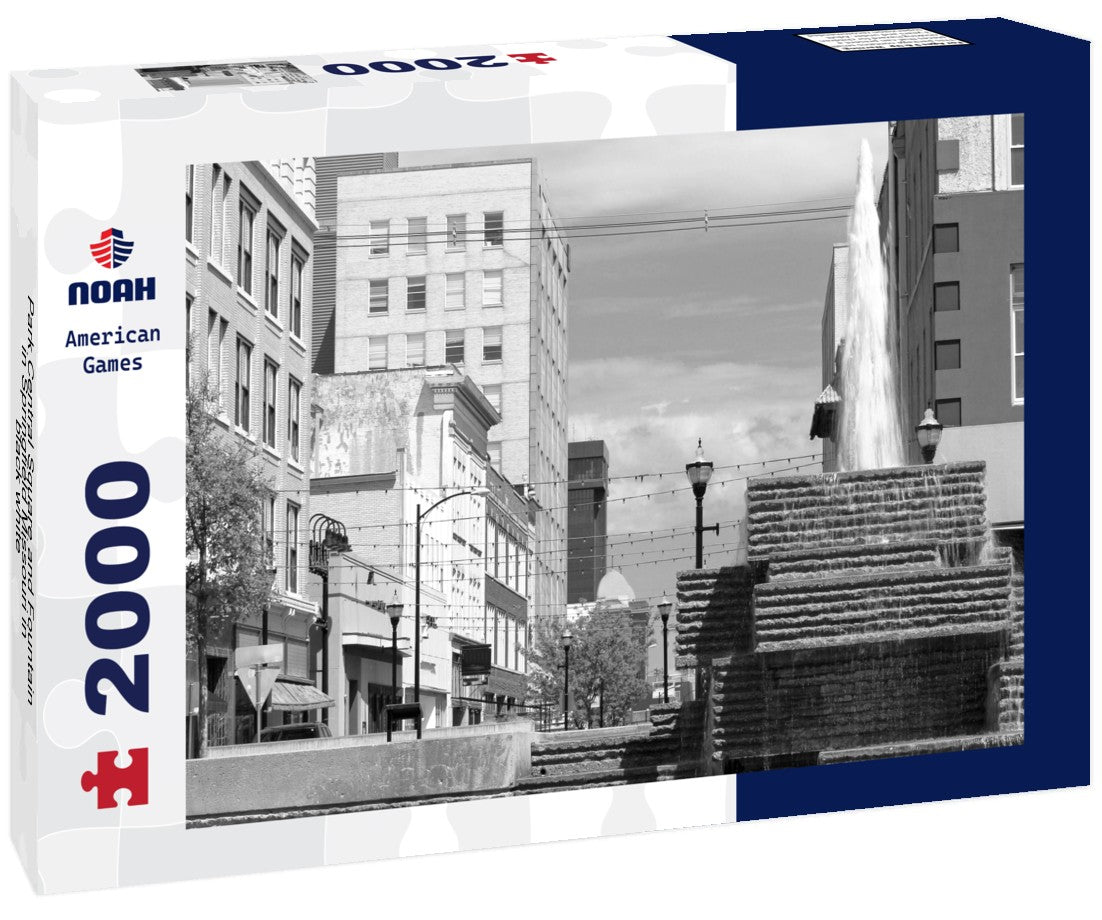 Park Central Square and Fountain in Springfield Missouri 2000pc PuzzleBlack and White